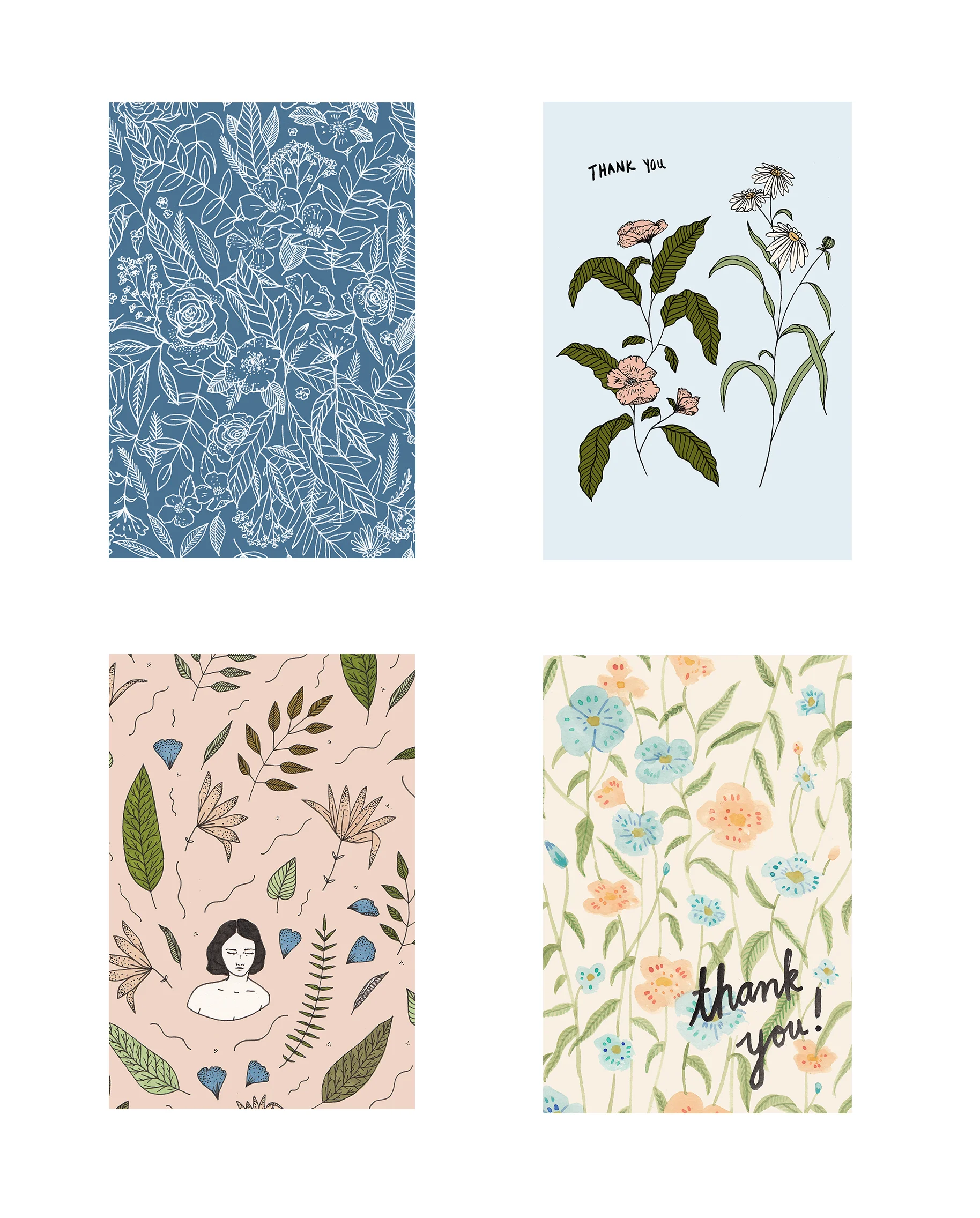 Set of Floral Postcards, 2016