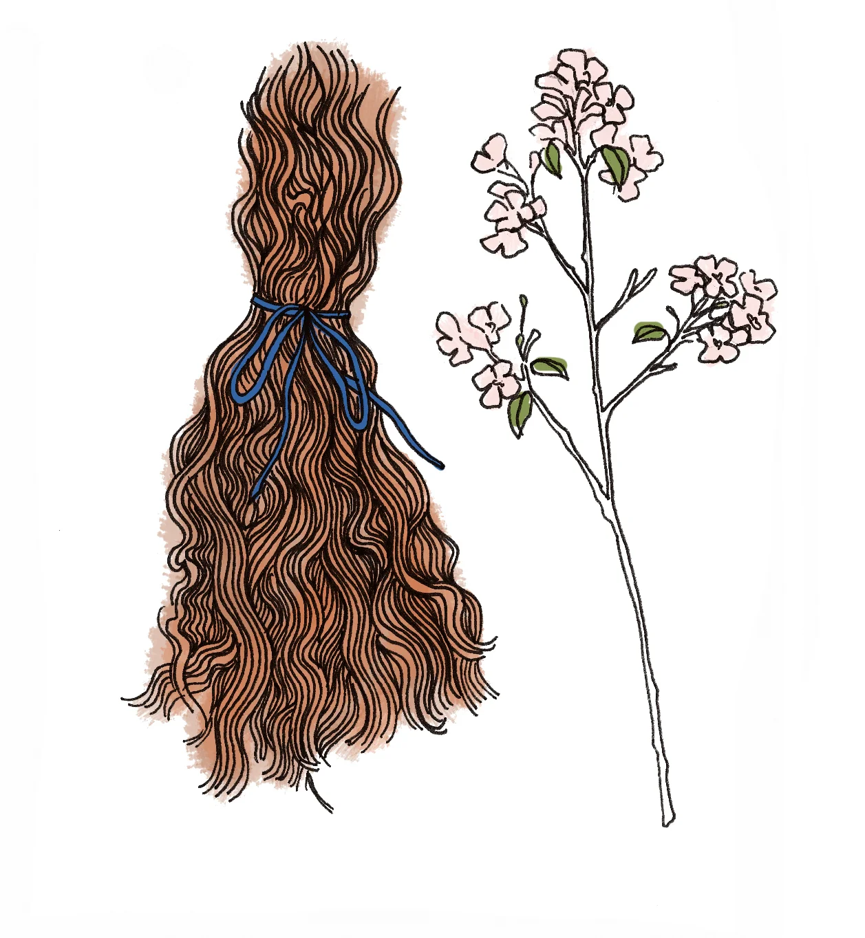 Lock of Hair and Cherry Blossoms, 2017 Made for Your Full Real Name by Joni Renee