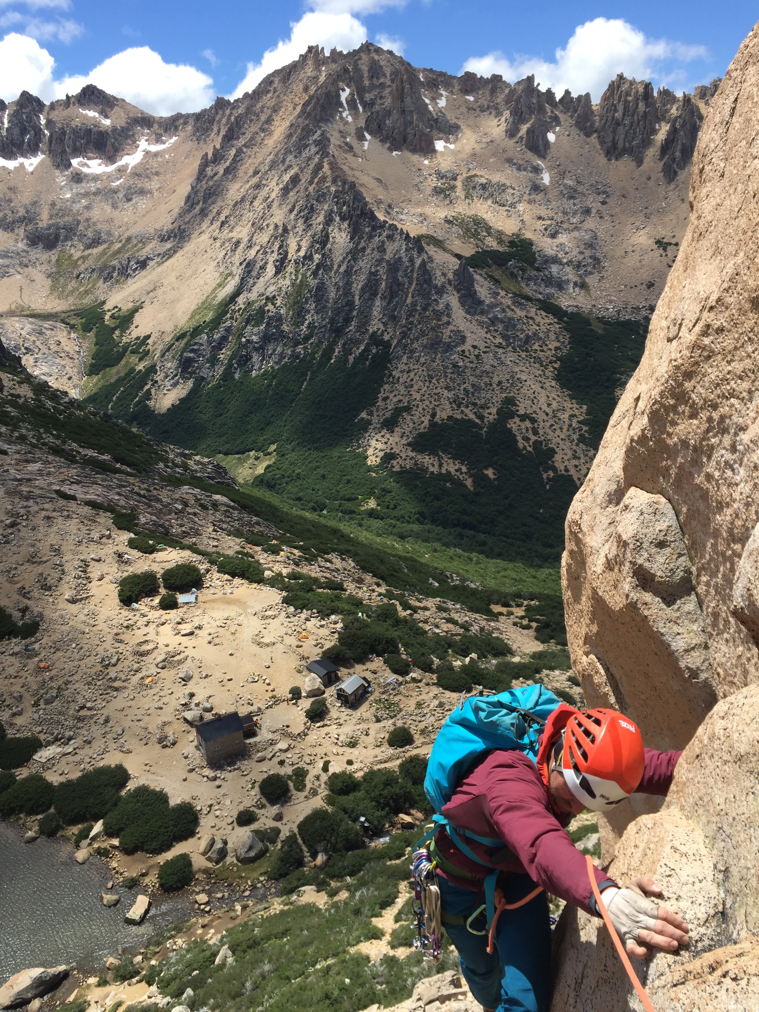 John follows me on Diedro de Jim (5.8) the evening of his arrival. Even food poisoning can't stop his stoke!
