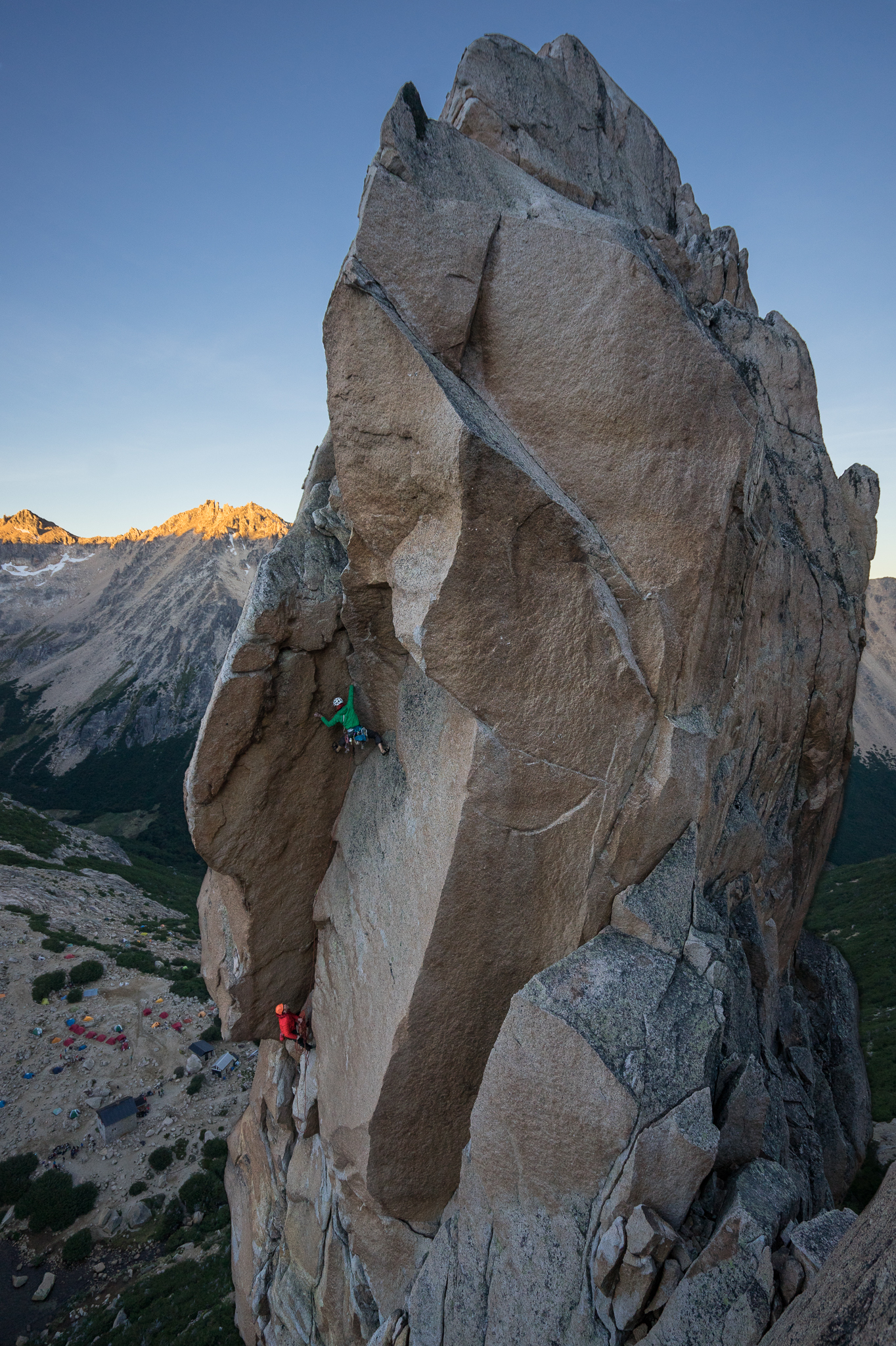 The trip report wouldn't be complete without John's stunning photo of Peter and Emmett on Lost Fingers (5.10+)
