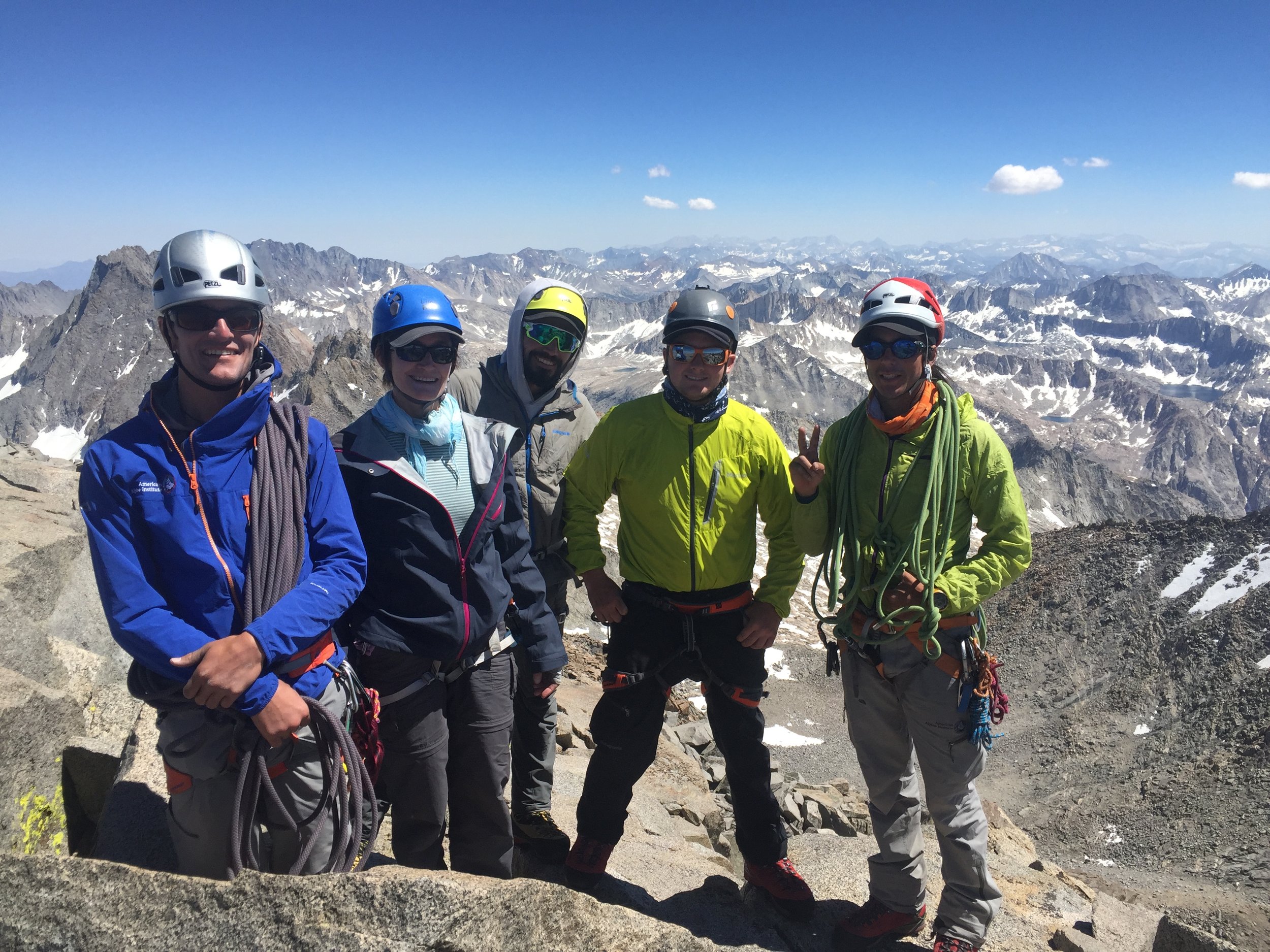 Savoring the fifth and final summit of the Palisade Traverse: Mount Sill