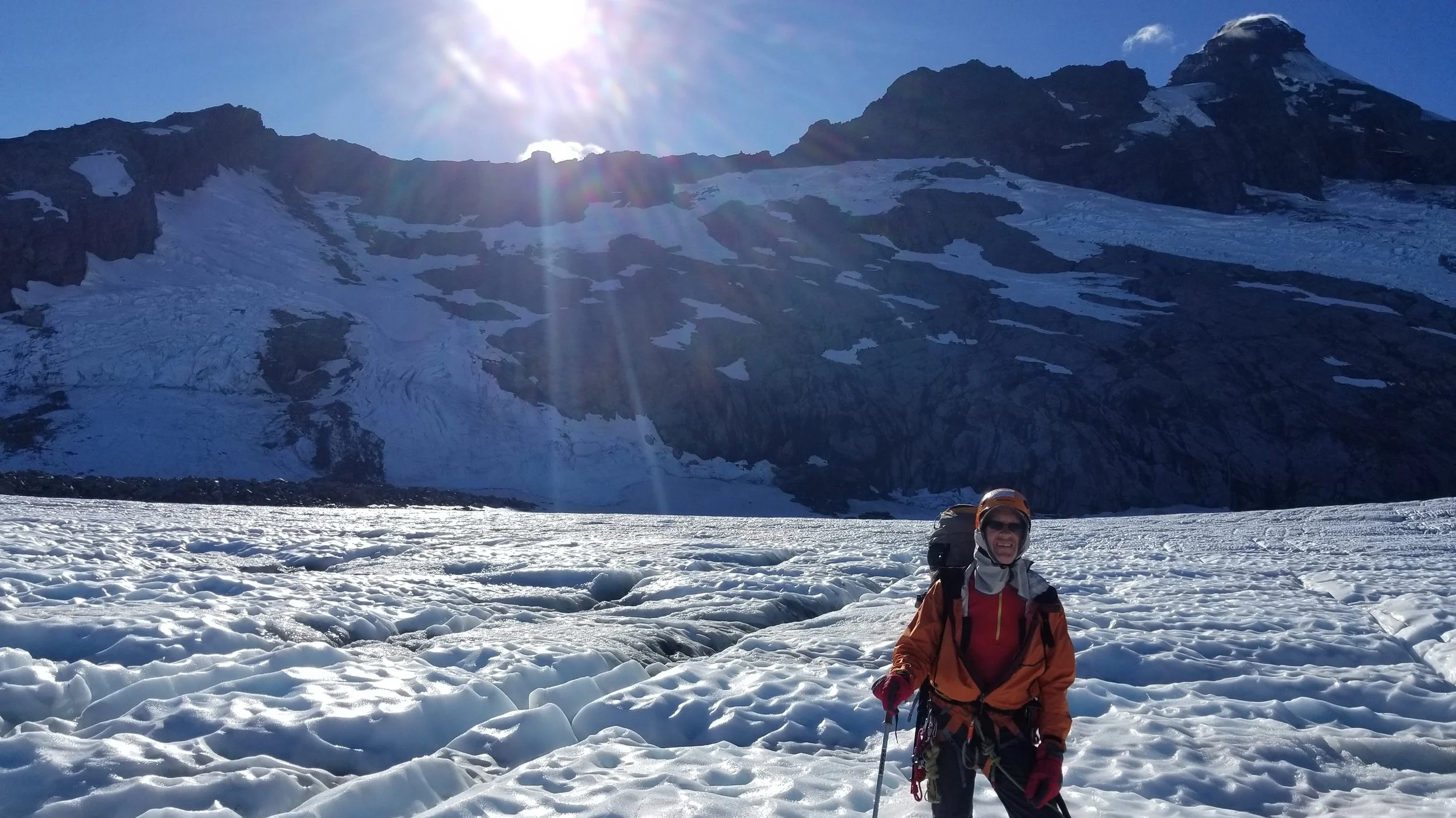 On the Bonar Glacier with the full nw ridge behind