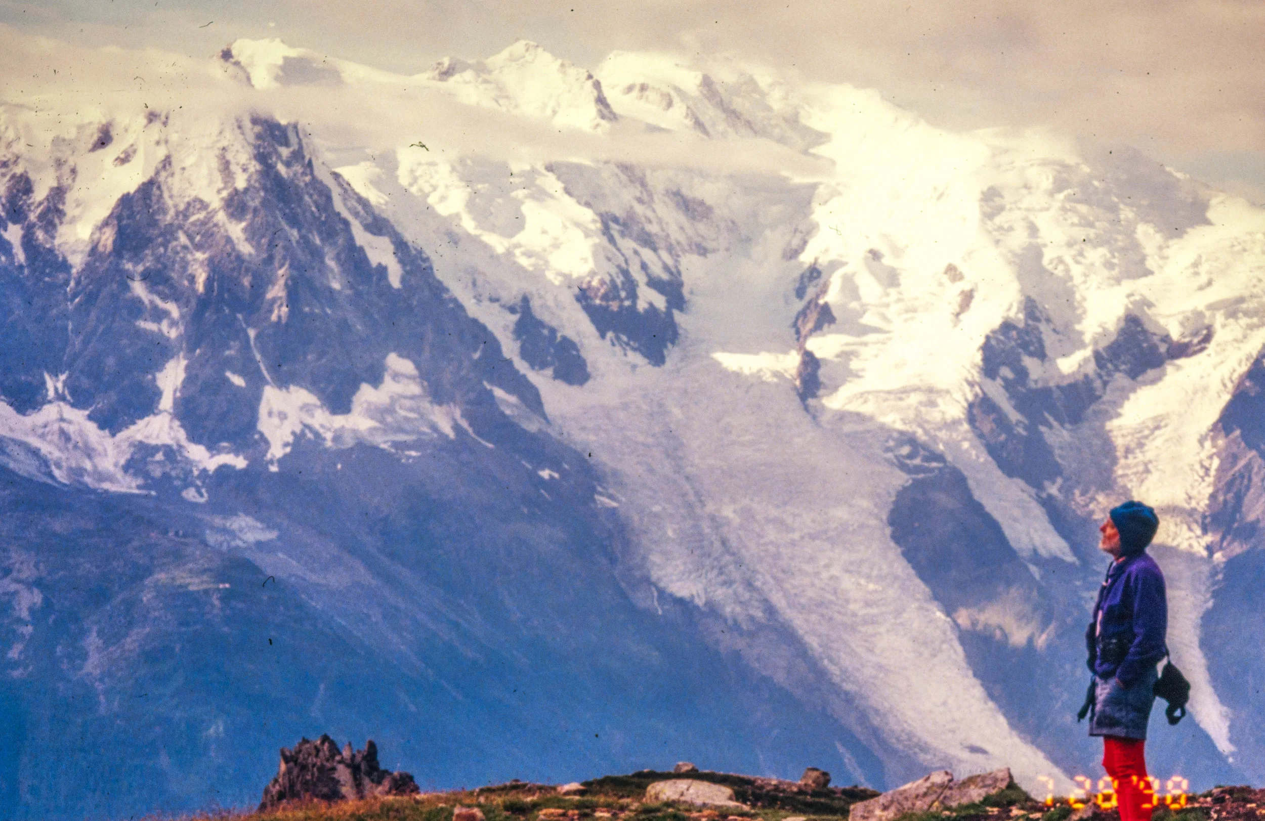 Bill Atkinson looks at the Alps above Chamonix 20 years ago.jpg