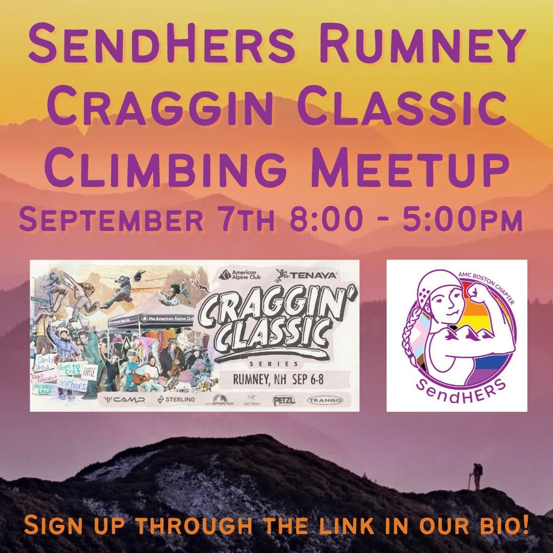 Going to the Craggin' Classic and looking for people to climb with? Join SendHers for a women and non-binary climber meetup on the Saturday of the festival! Participants must bring their own helmet, harness, and shoes. We will choose the crag based o