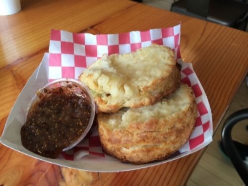 Buttermilk biscuits with fig honey