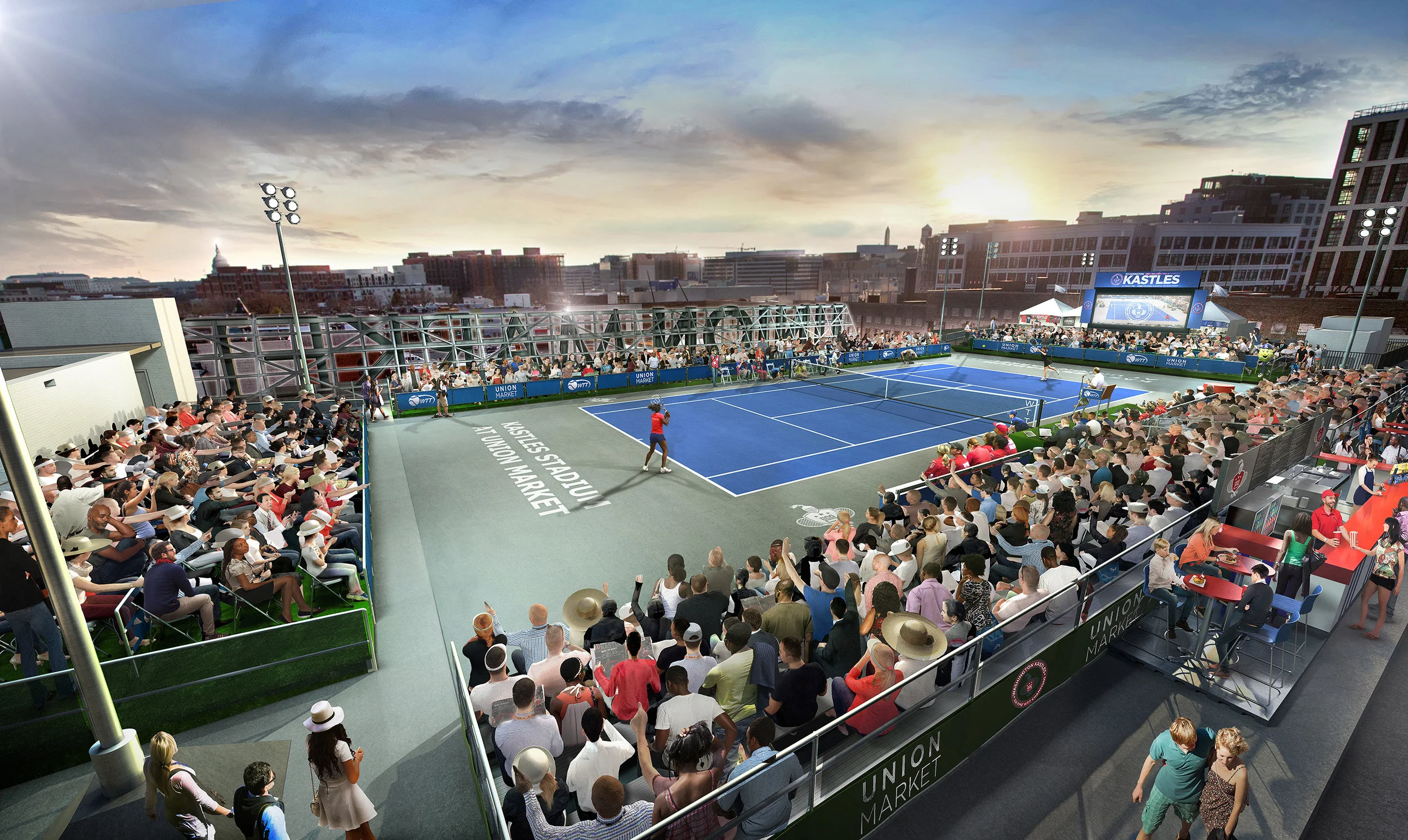 Final view of Kastles’ popup court on the roof of Union Market