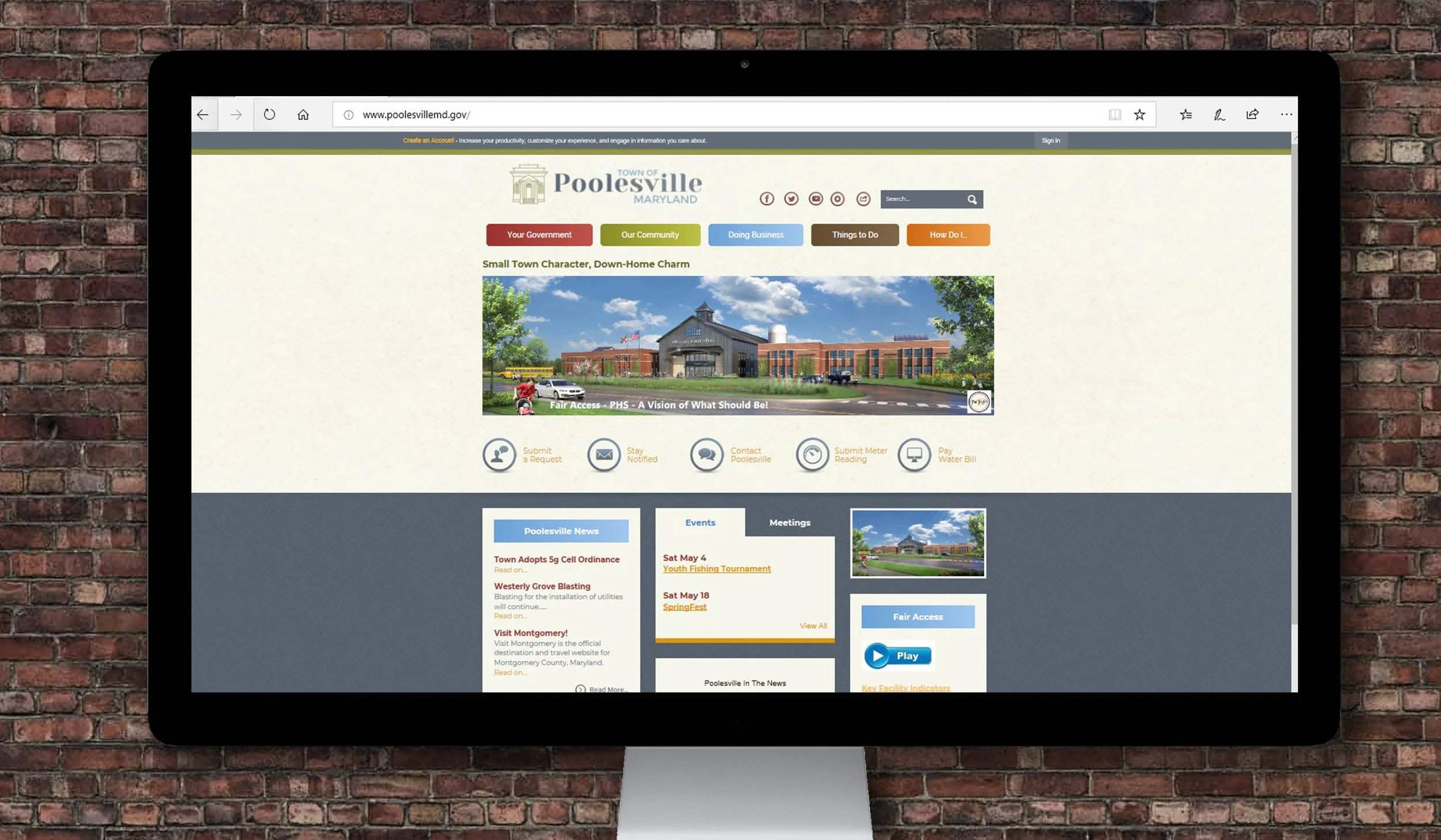 illustration on the town of Poolesville’s website’s homepage