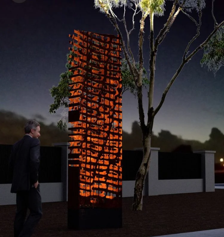 Brickworks entrance structure 2025 - render by Big Spoon Art Services