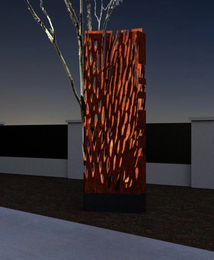 Banksia entrance structure 2025 - render by Big Spoon Arts Services