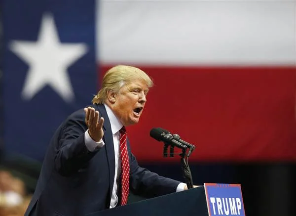 DALLAS, TX - SEPTEMBER 14: Republican presidential candidate Donald Trump speaks during a campaign rally at the American Airlines Center on September 14, 2015 in Dallas, Texas. More than 20,000 tickets have been distributed for the event. Tom Pennington / Getty Images