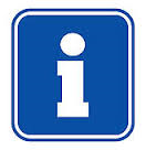 Blue information icon with a white lowercase 'i'.