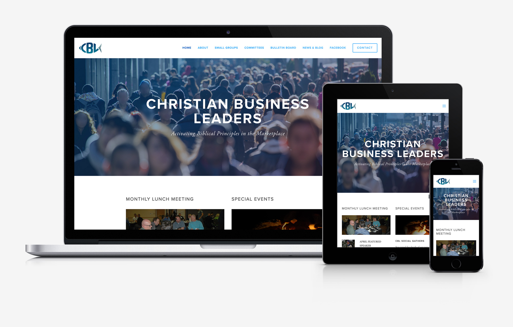 Christian Business Leaders responsive website design mockup