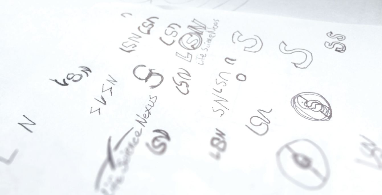 Early sketches for Life Science Nexus helped us work through all of our ideas. Every brand identity starts as a simple sketch.