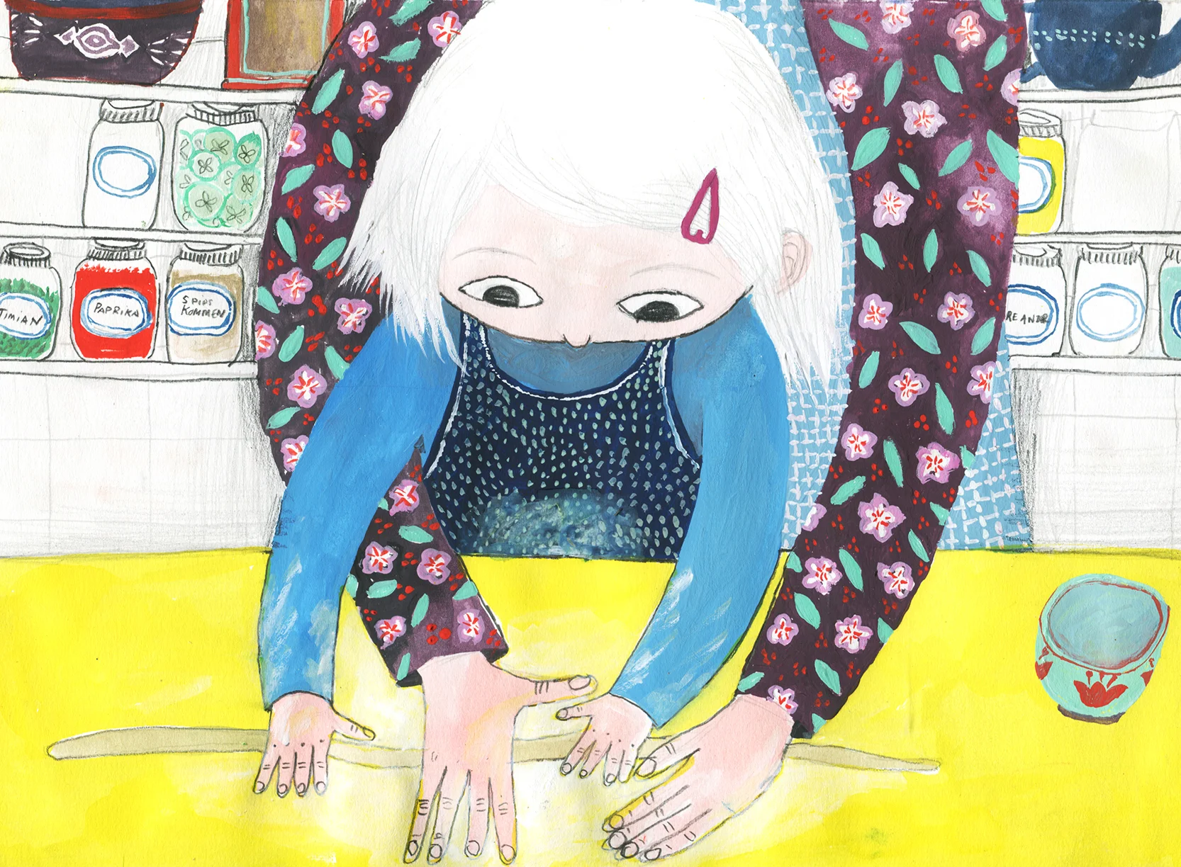 baking, gouache on paper, 2016