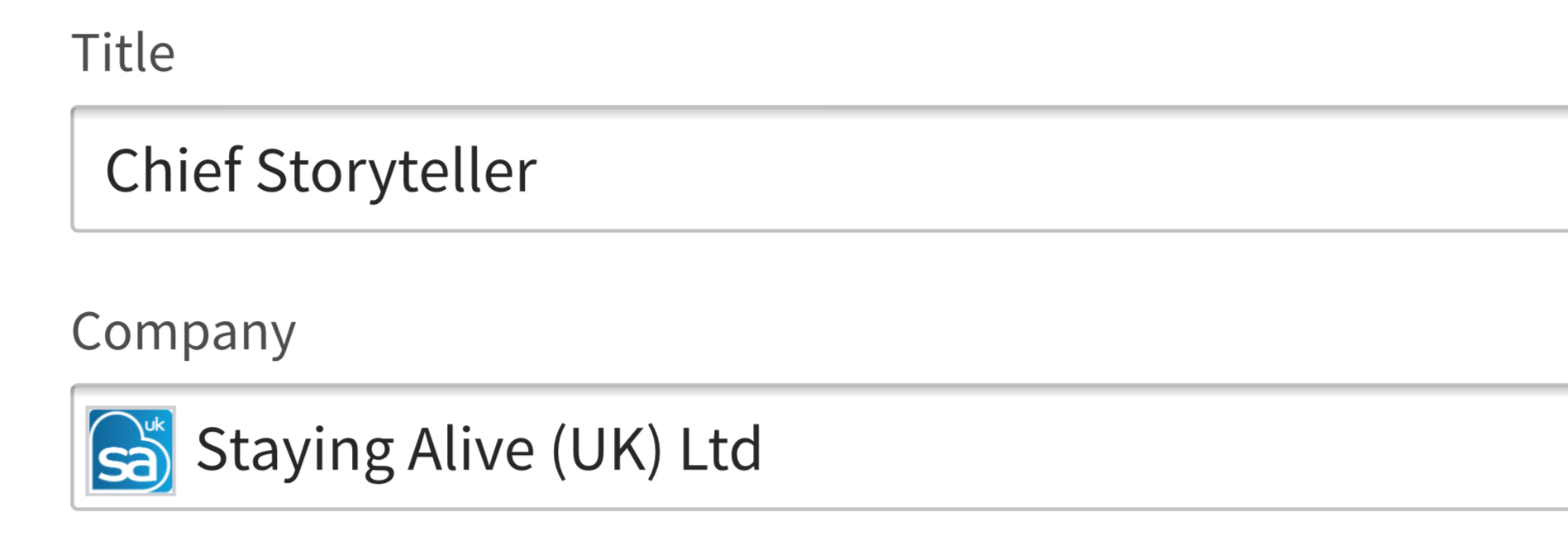 Job experience with logo pulled in from company page.