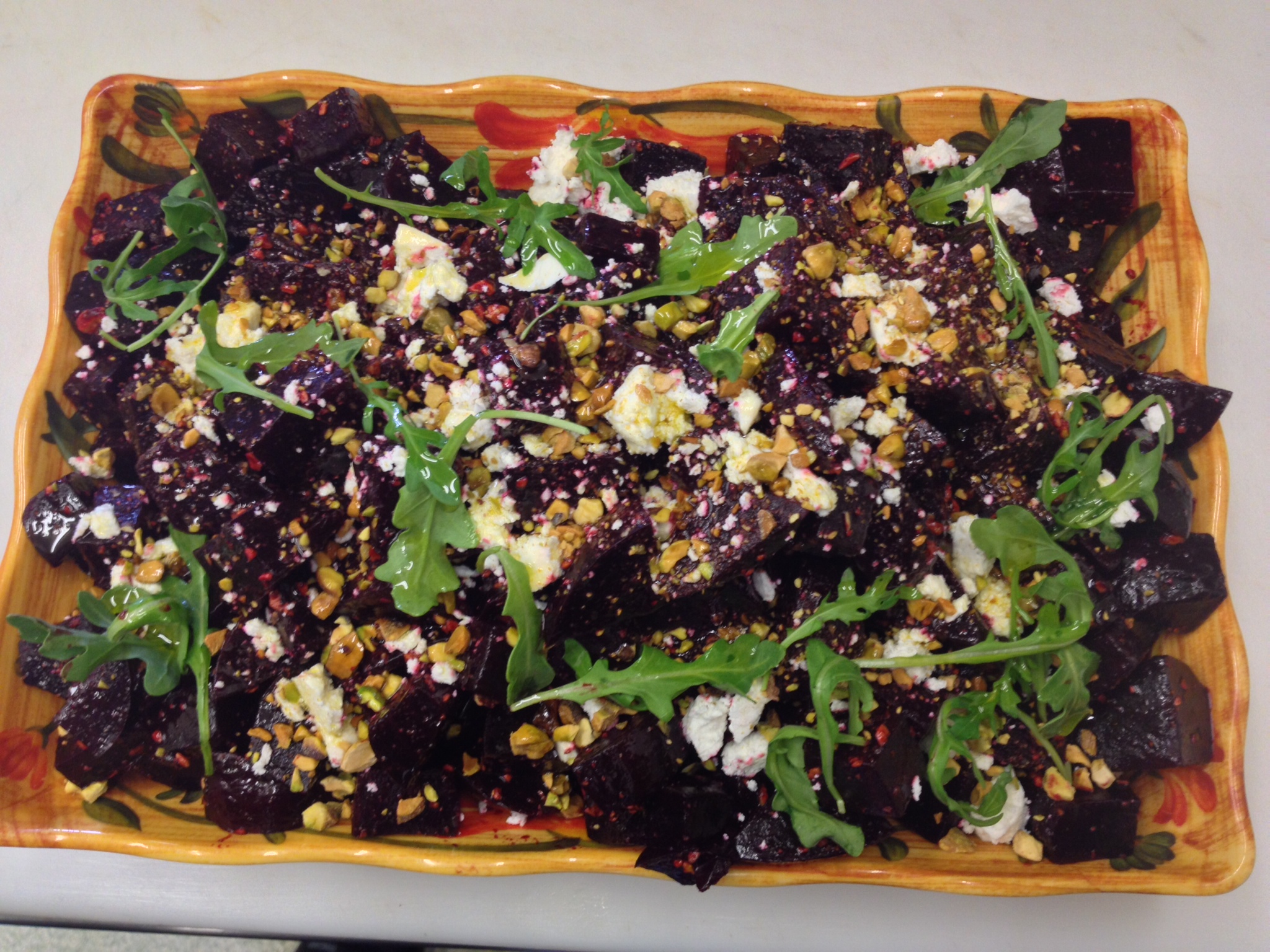 Roasted Beet Salad with Ricotta Salata & Crushed Pistachio