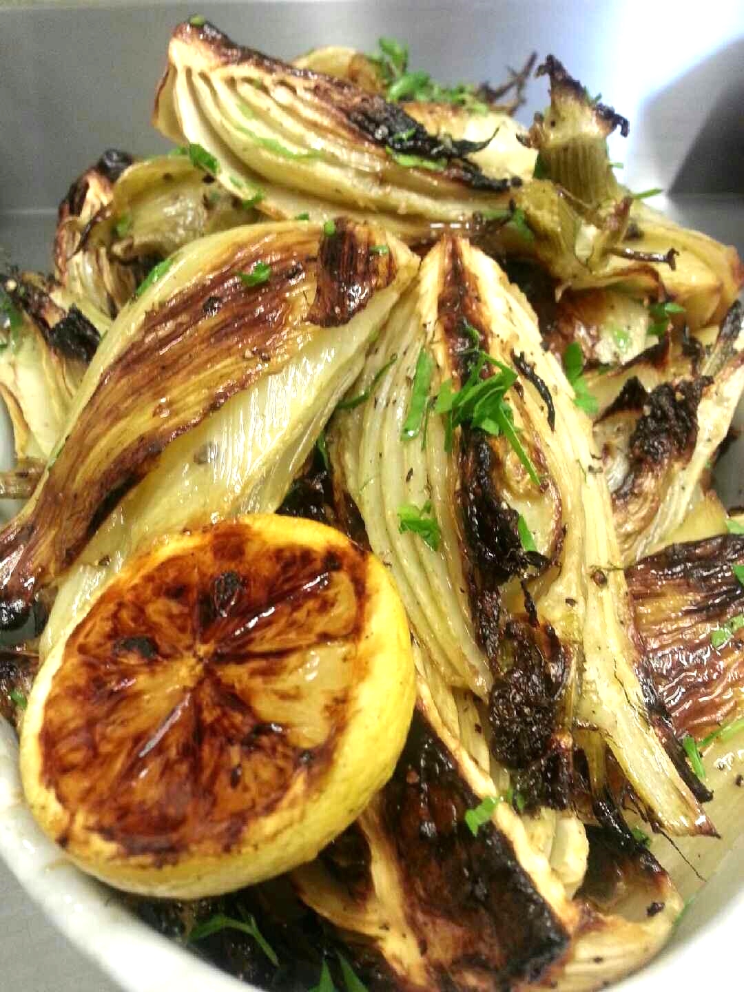 Roasted Fennel with Grilled Lemon
