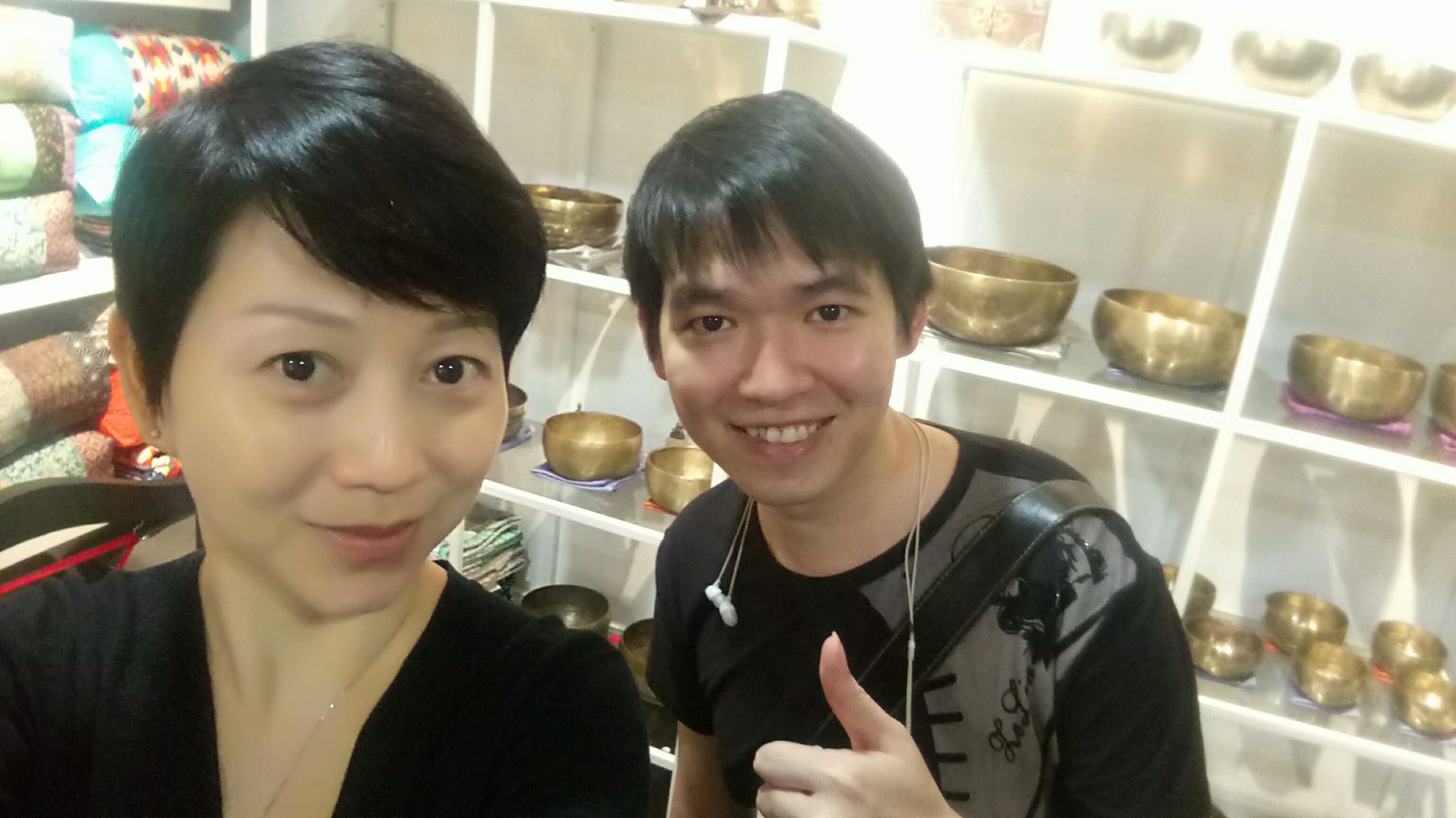 Lawrence and I at the Singing Bowl Gallery