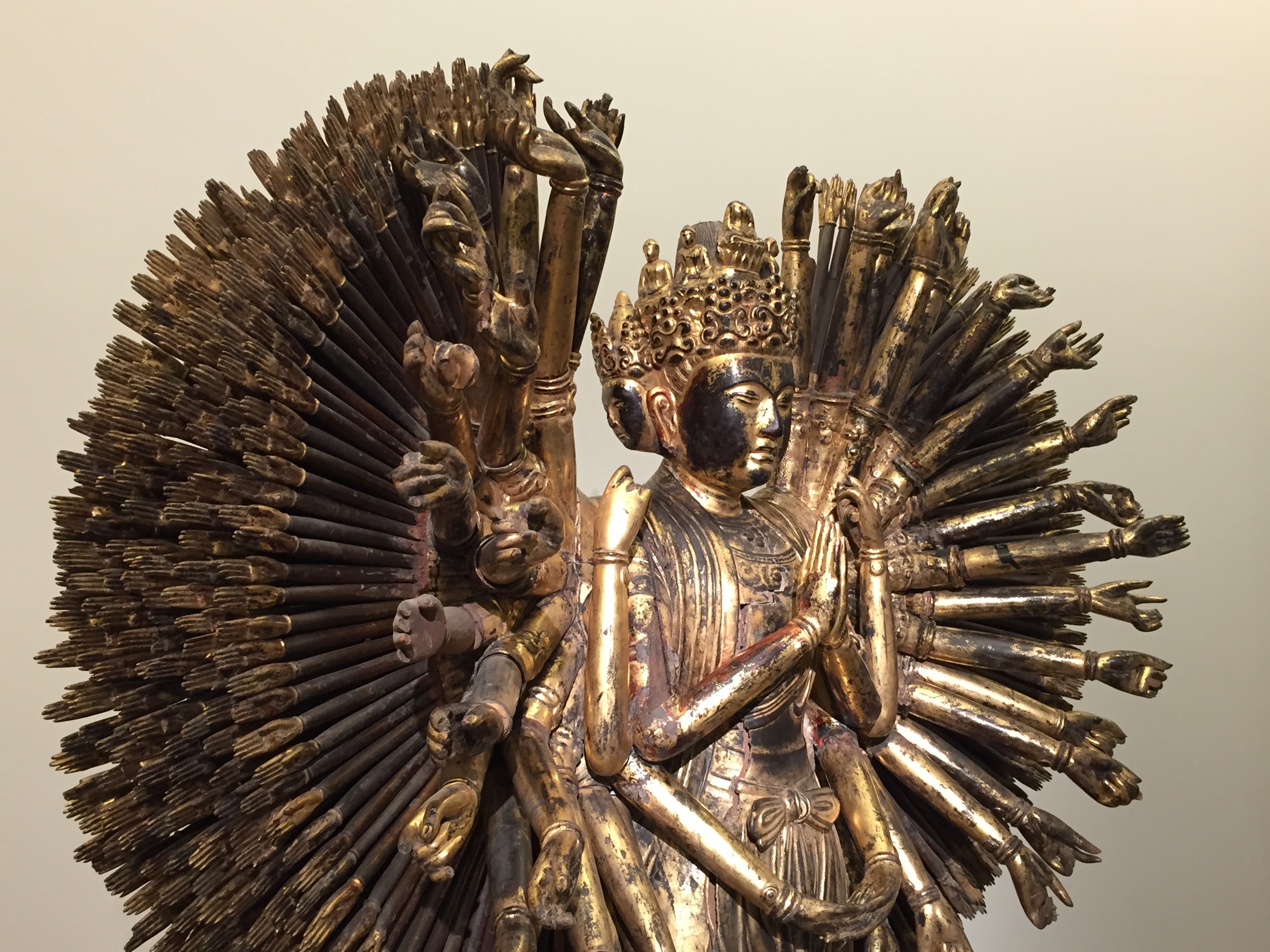 Statue of Avalokiteśvara Bodhisattva (Quán Thế Âm) of the Lê or Nguyễn Dynasty - gilded wood and lacquer - between circa 1750 and circa 1850- Musee Guimet, Paris