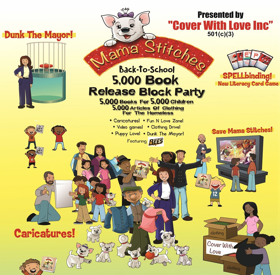 Mama Stitches Back to School 5,000 Book Release Block Party