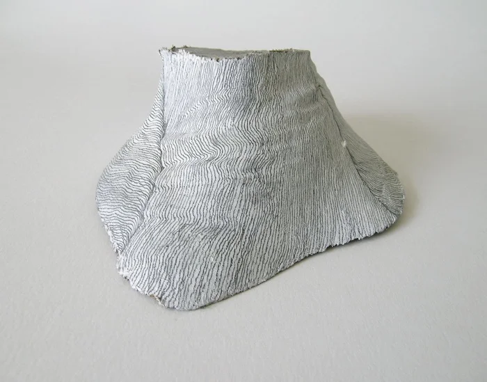 Residual Landscapes (iii) (rear view), Pine off cut, gesso & pencil, 2004
