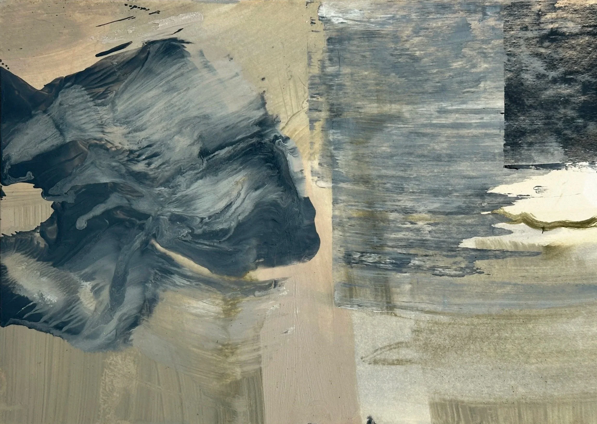 L'Ombre,
Oil & Turpentine on paper,
21.0 x 14.8 cm,
2025