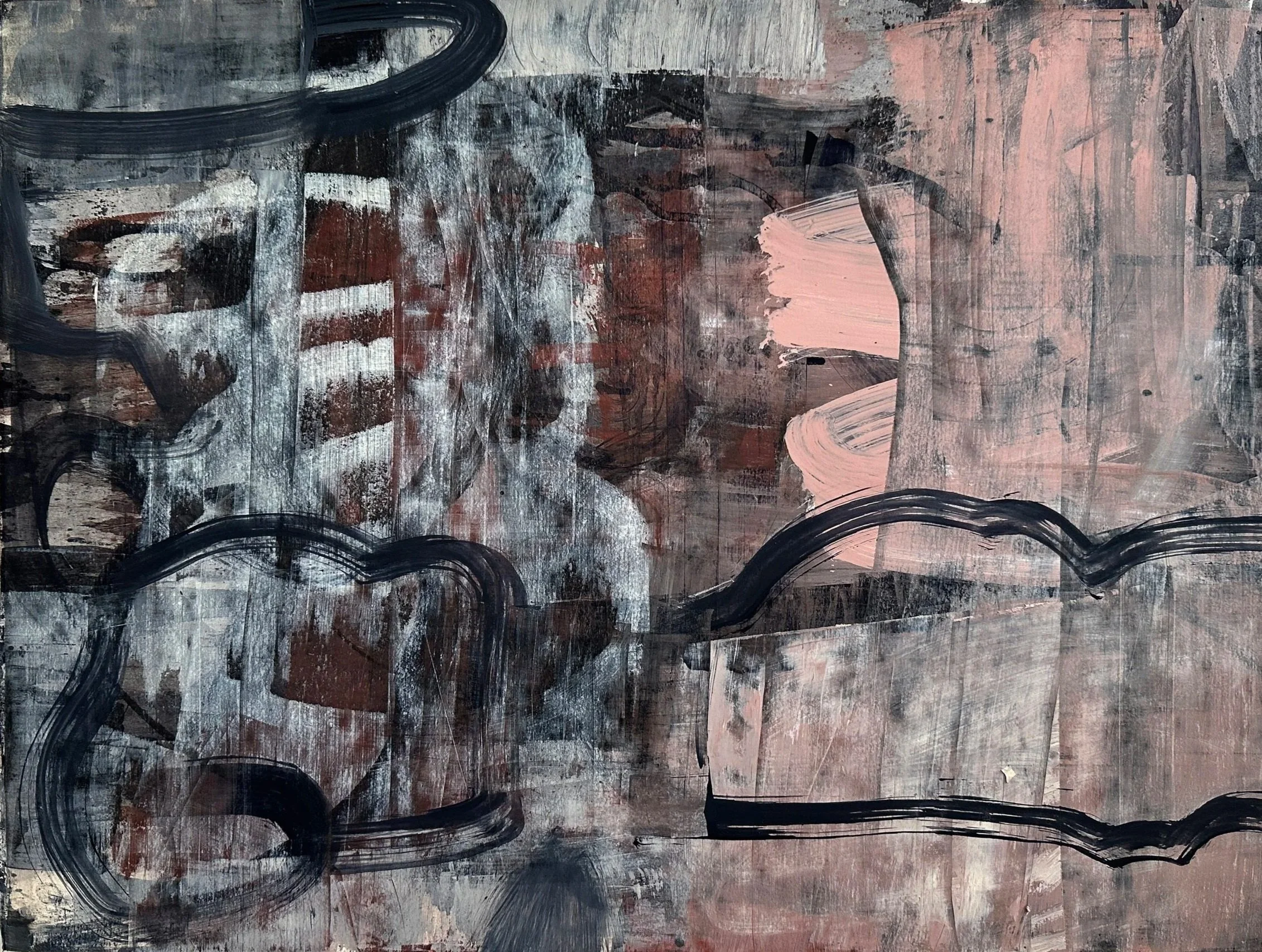 Peche Merle (i),
Acrylic, Oil & Turpentine on Arches 300gm,
54.9 x 84.1 cm,
2025