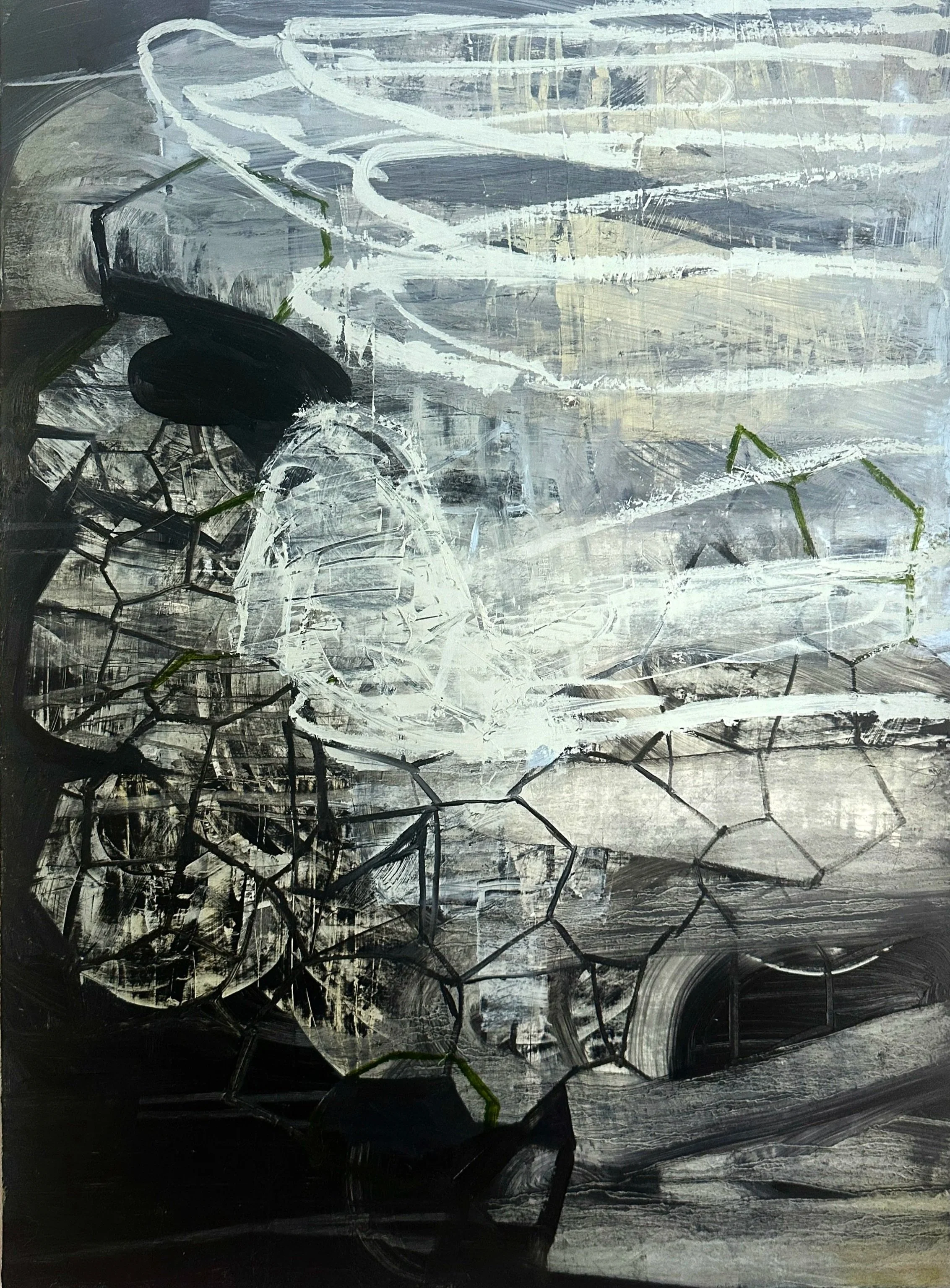 Blackout,
Acrylic, Oil and Turpentine on Arches 300gm,
84.1 x 59.4 cm,
2025