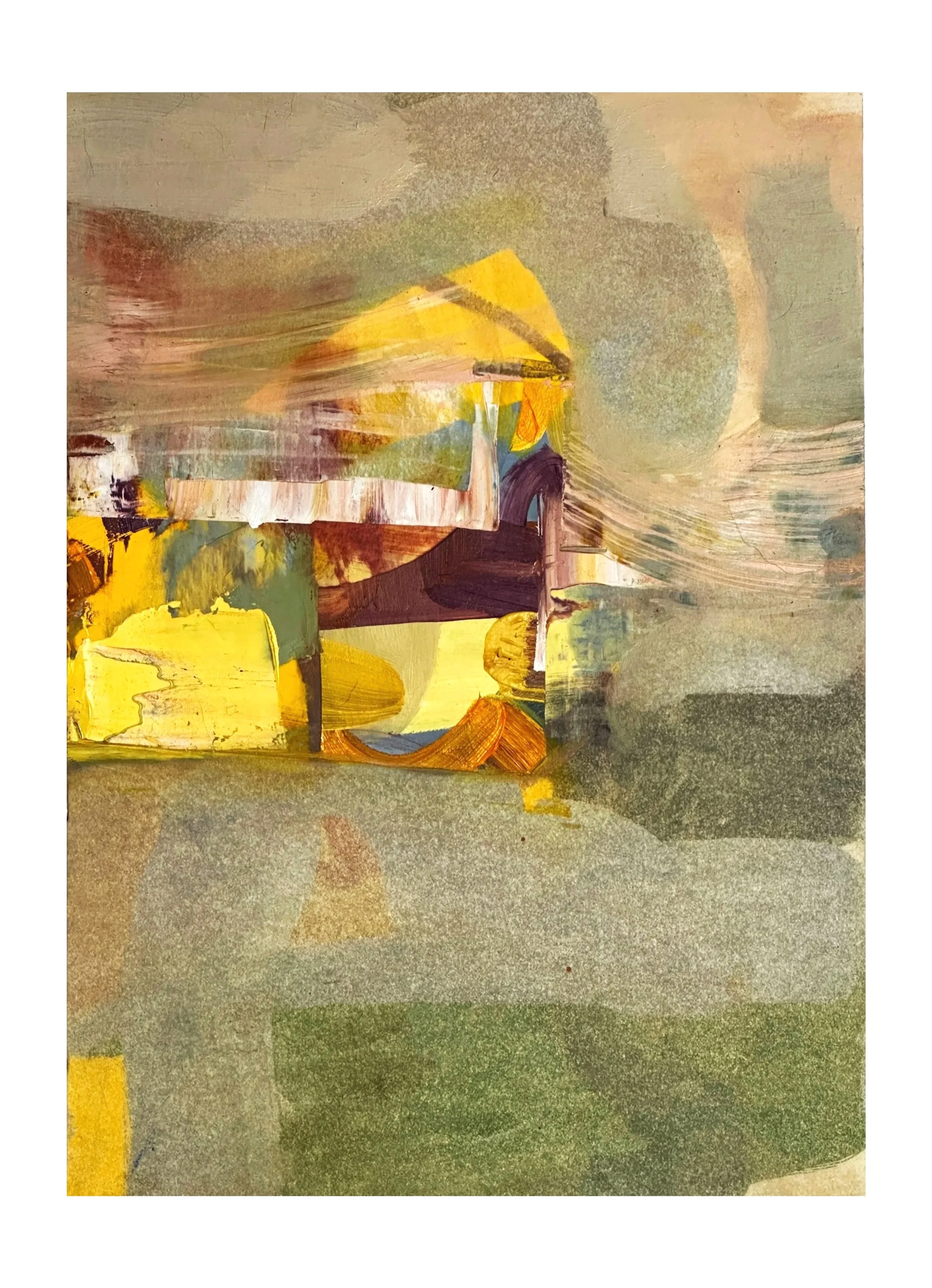 Yellow Peak,
Oil & Turpentine on paper,
29.7 x 21.0 cm,
2025
