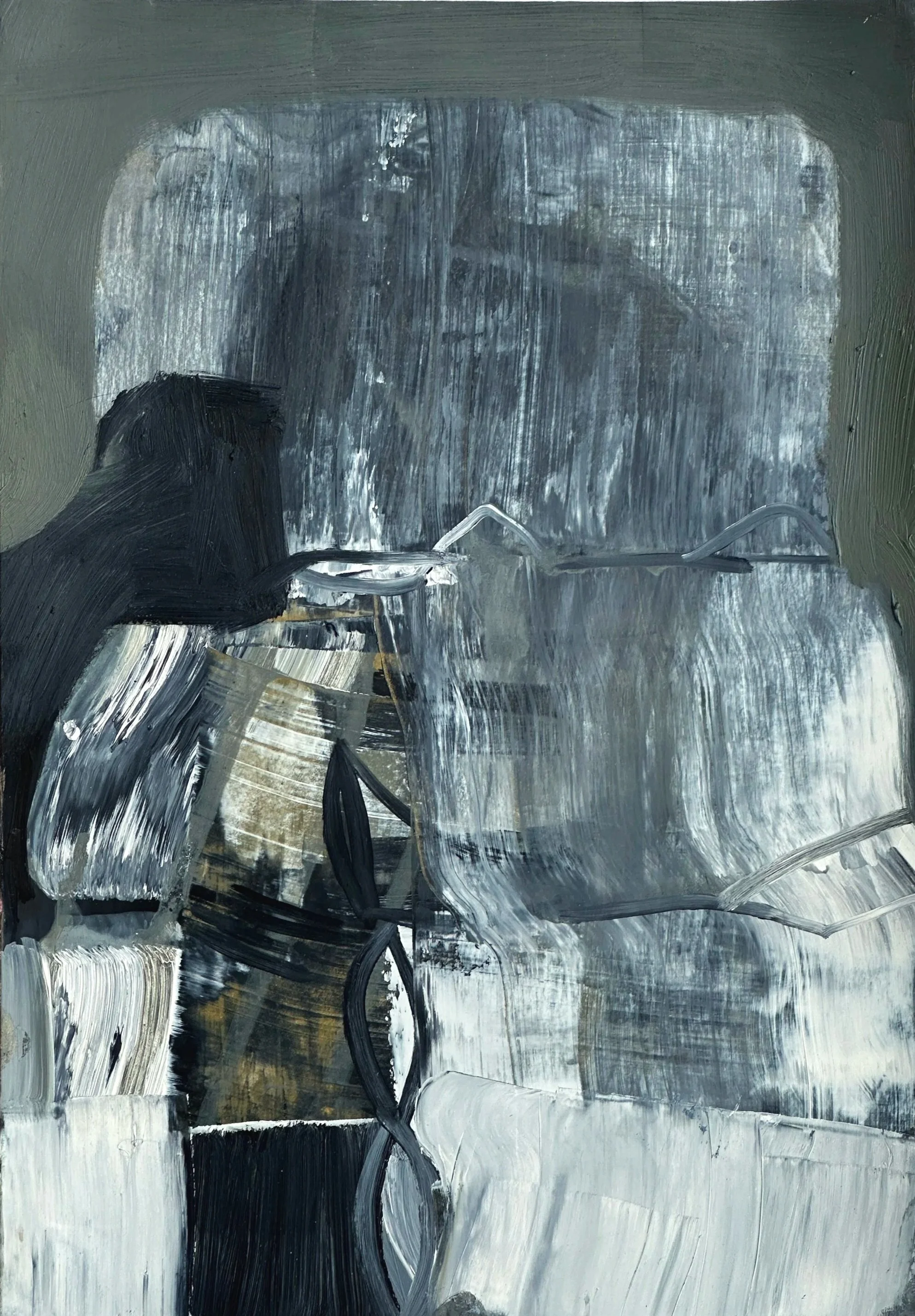 Hold Over,
Oil & Turpentine on paper,
29.7 x 21.0 cm,
2025