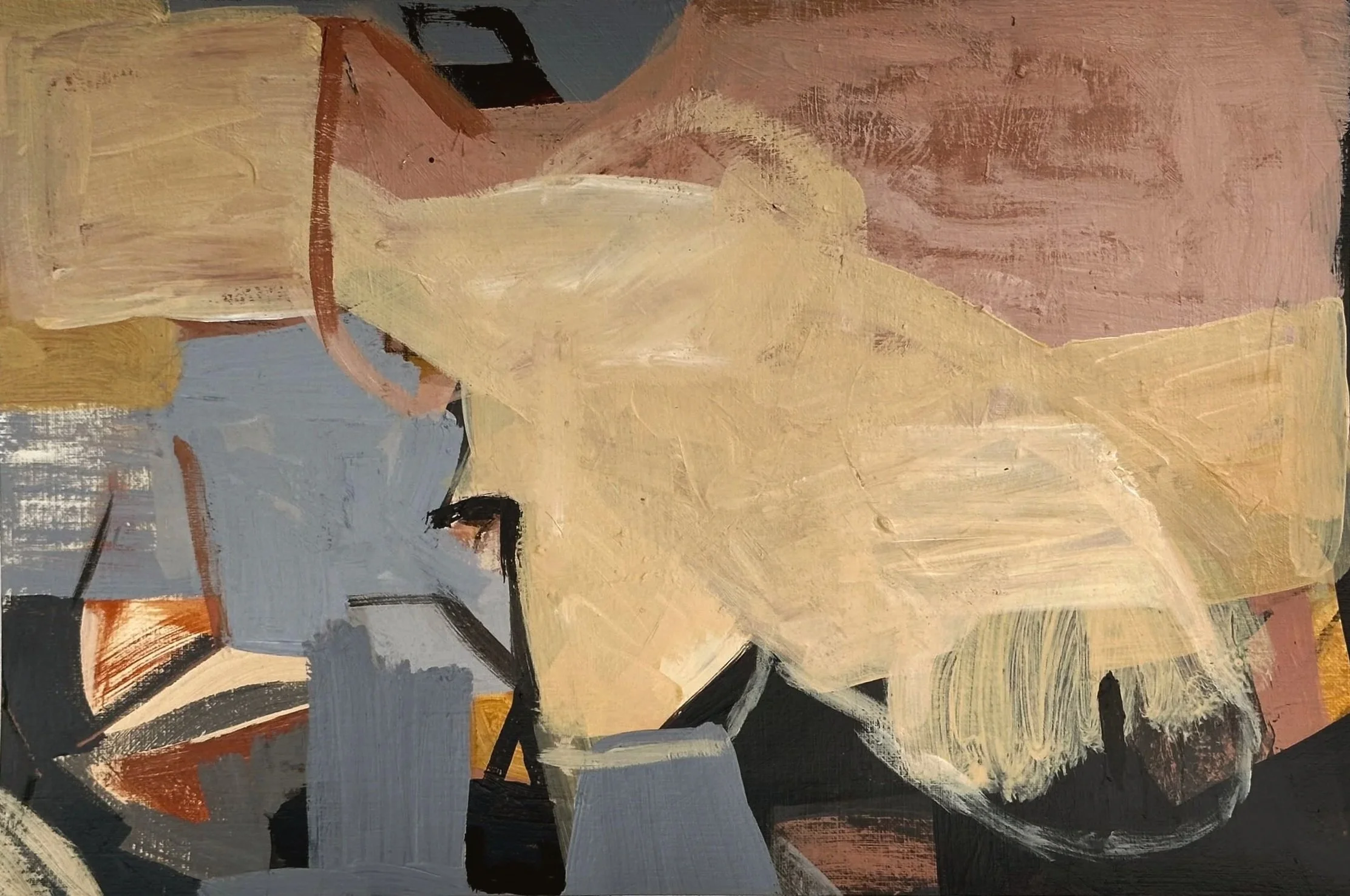 Untitled Acrylic Study (ii), 15.0 x 37.0 cm, Acrylic & wax pencil on paper, 2024