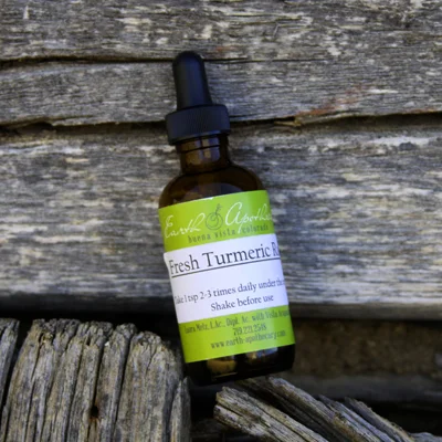 Fresh Turmeric Root 2 ounces - Ingredients: Fresh Turmeric root, spring water and grain alcohol.