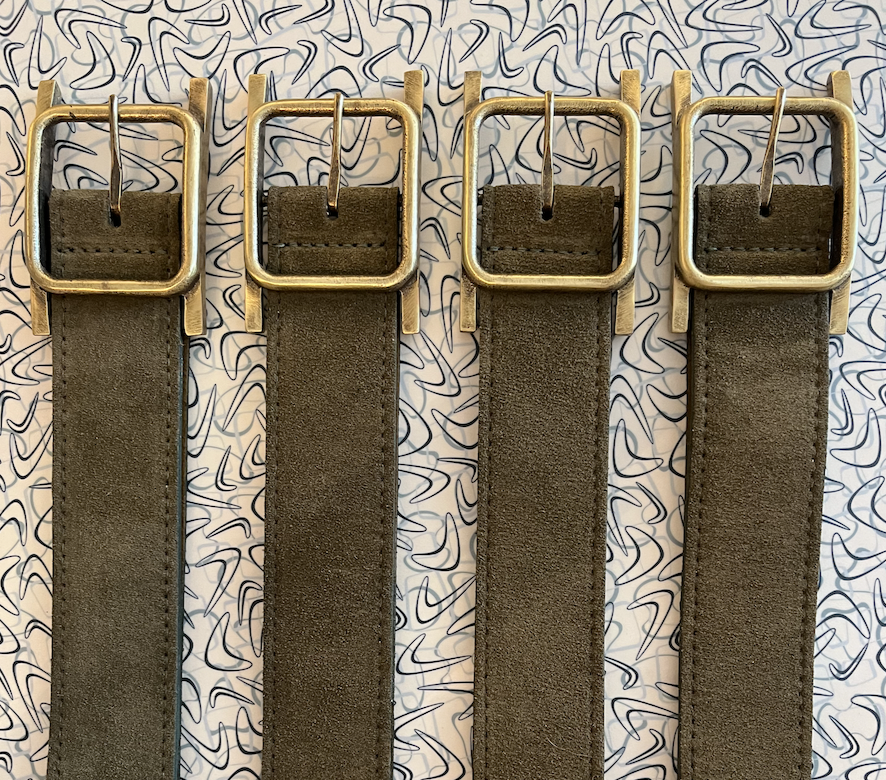 Kim White Suede Belt green.png