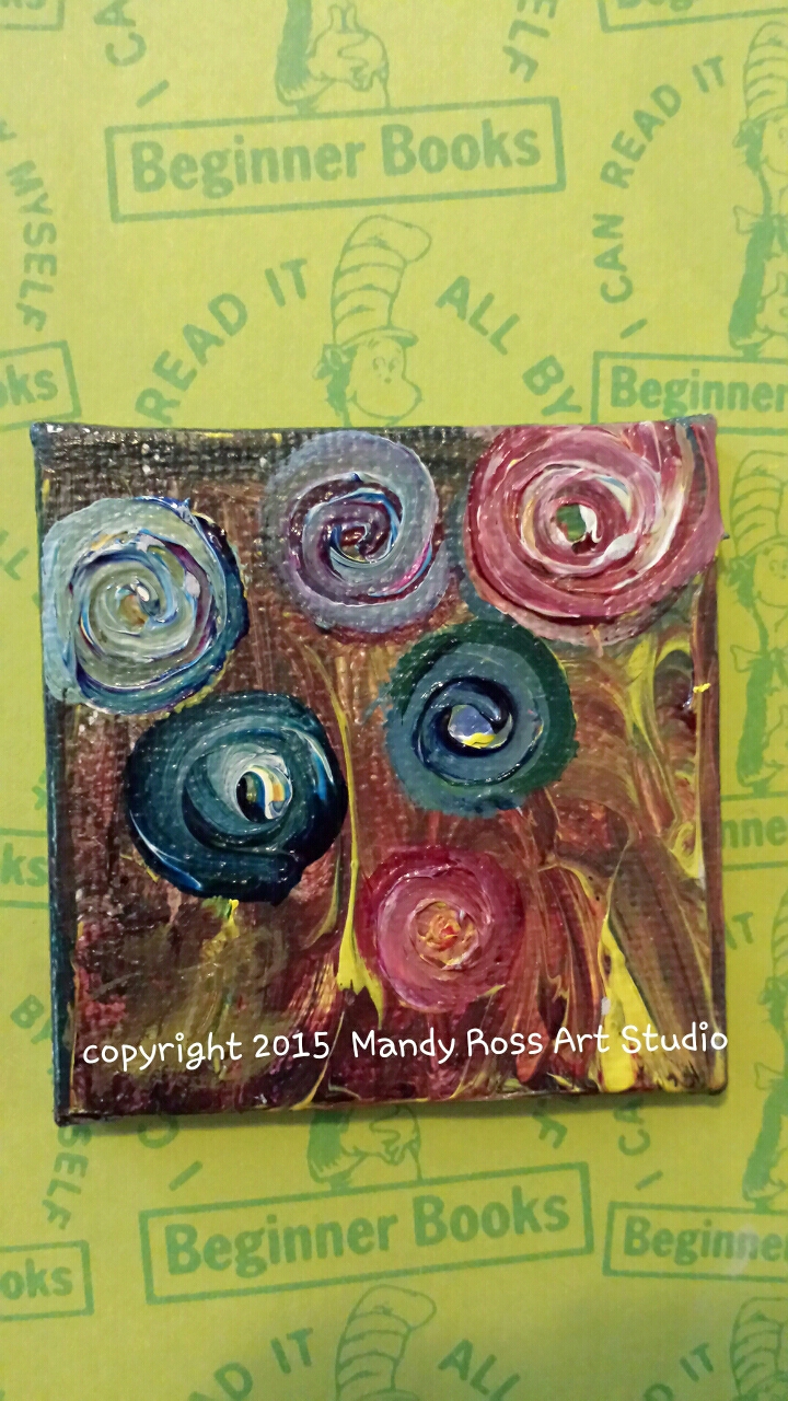 2×2 inch acrylic on canvas board 