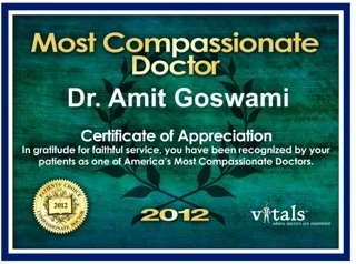 Compassionate Doctor Award 2011, 2012 - Amit Goswami, MD