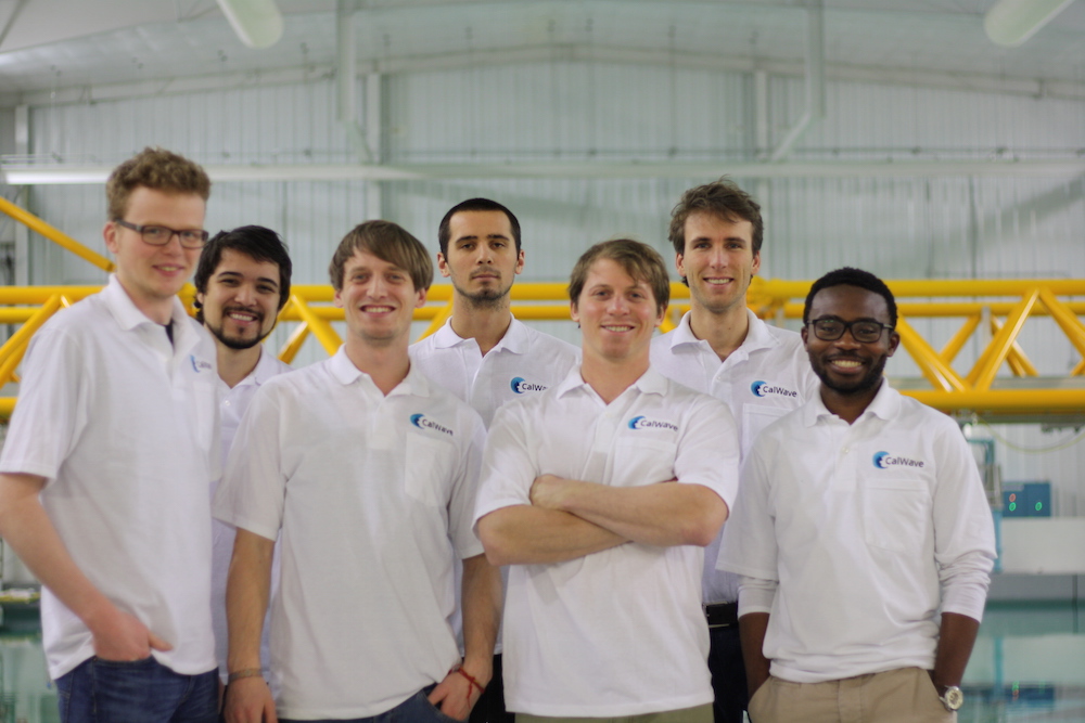 The CalWave team at the University of Iowa during tank testing for Gate 2 of the Wave Energy Prize