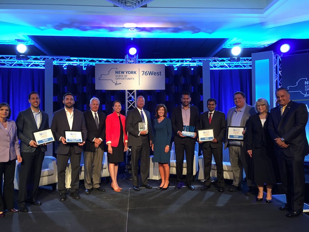 Visolis founder Deepak Dugar (fourth from right) at the 76West award ceremony. 