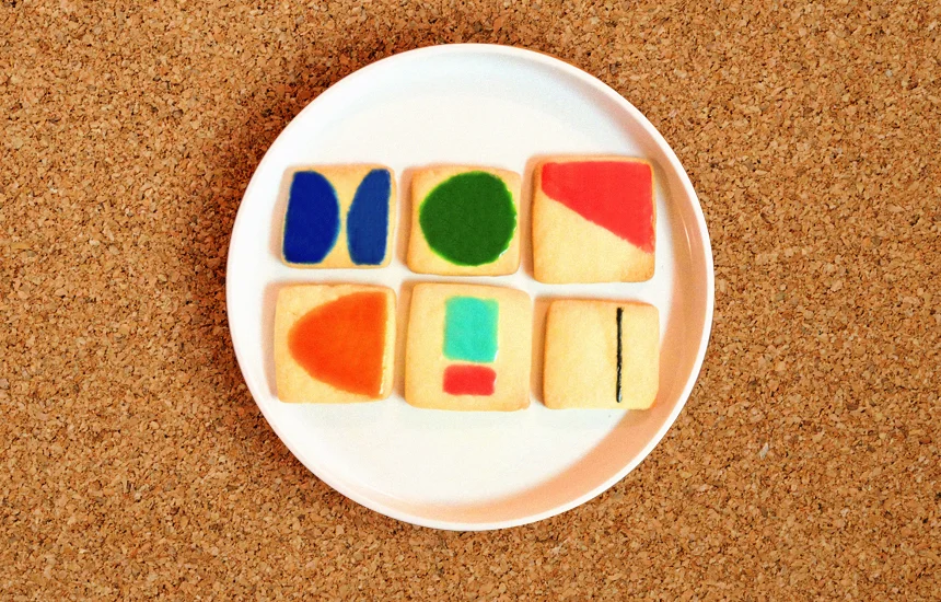 Ellsworth Kelly Edition Flour, eggs, butter, baking powder, sugar, lemon zest, lemon extract, meringue powder, salt, food coloring Each approximately 2 x 2 in 2011
