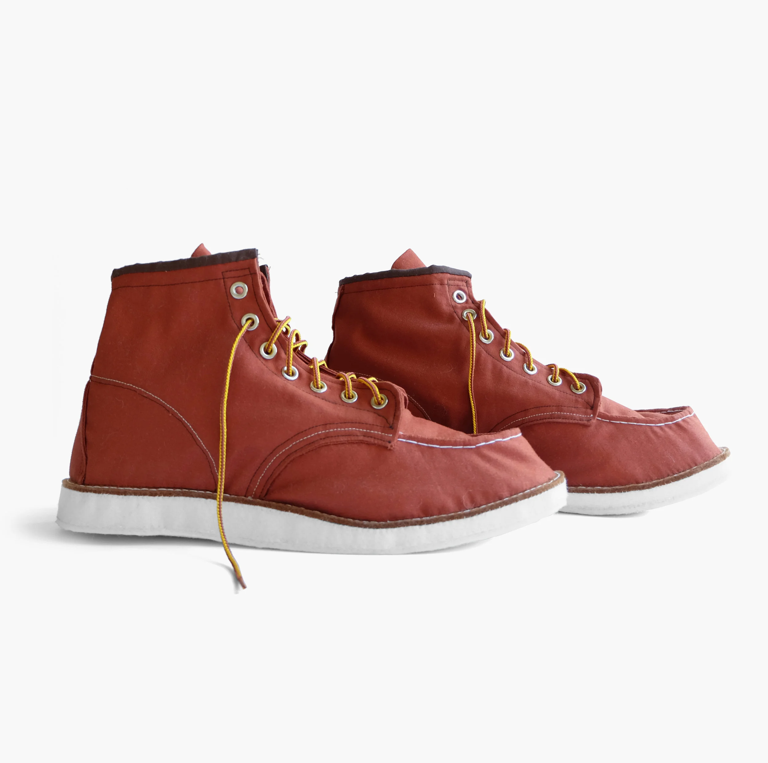 Labor Ready Red Wing 6" Moc Toe Boots Felt, fiberfill, cotton cloth, grommets, embroidery floss, nylon laces 6.5 x 13 x 4.5 in each 2015