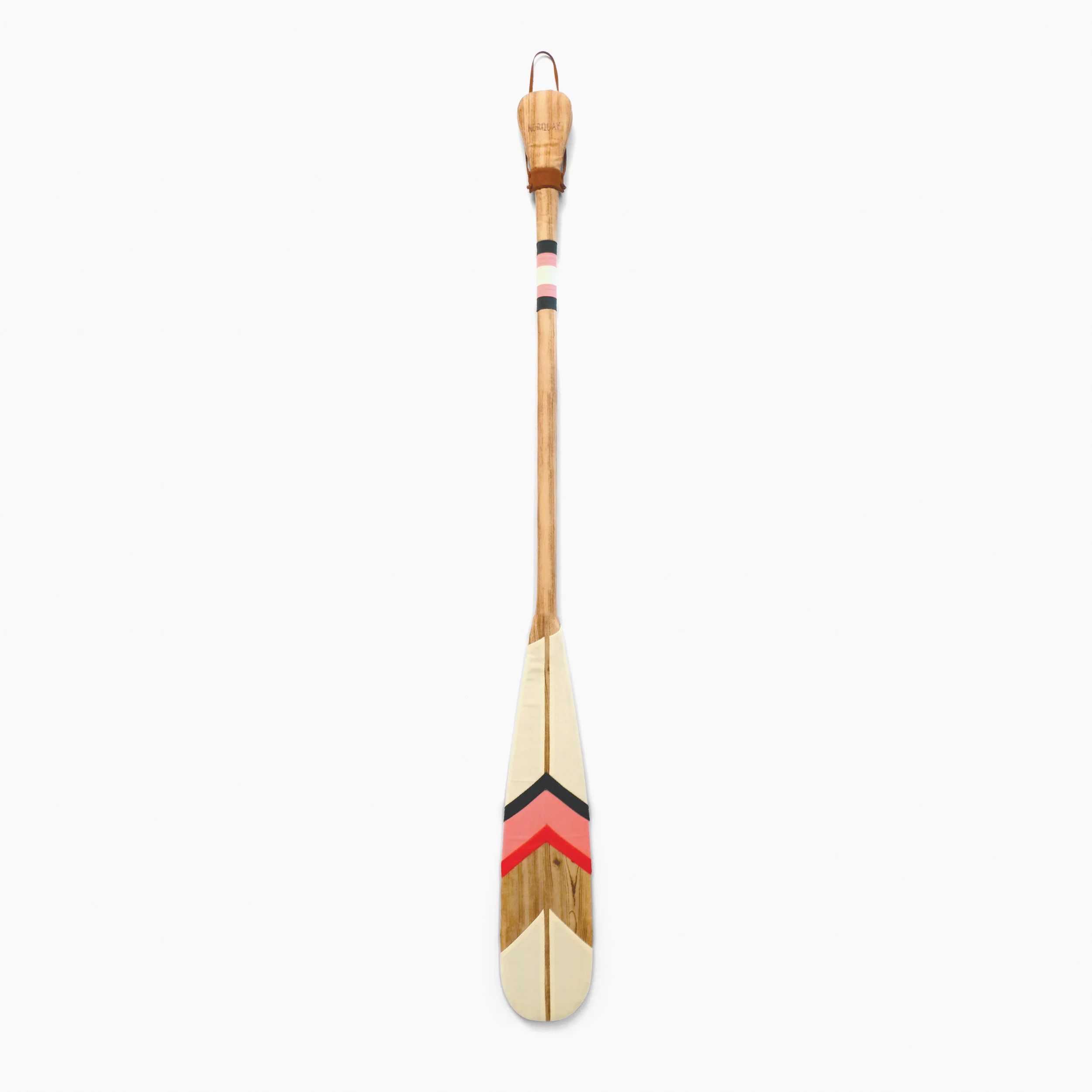 Too Beautiful to Use Artisan painted canoe paddle in Rawhide from Norquay Hardwood dowel, basswood, foam, felt, fiberfill, cotton cloth 57 × 6 × 1.25 in 2015