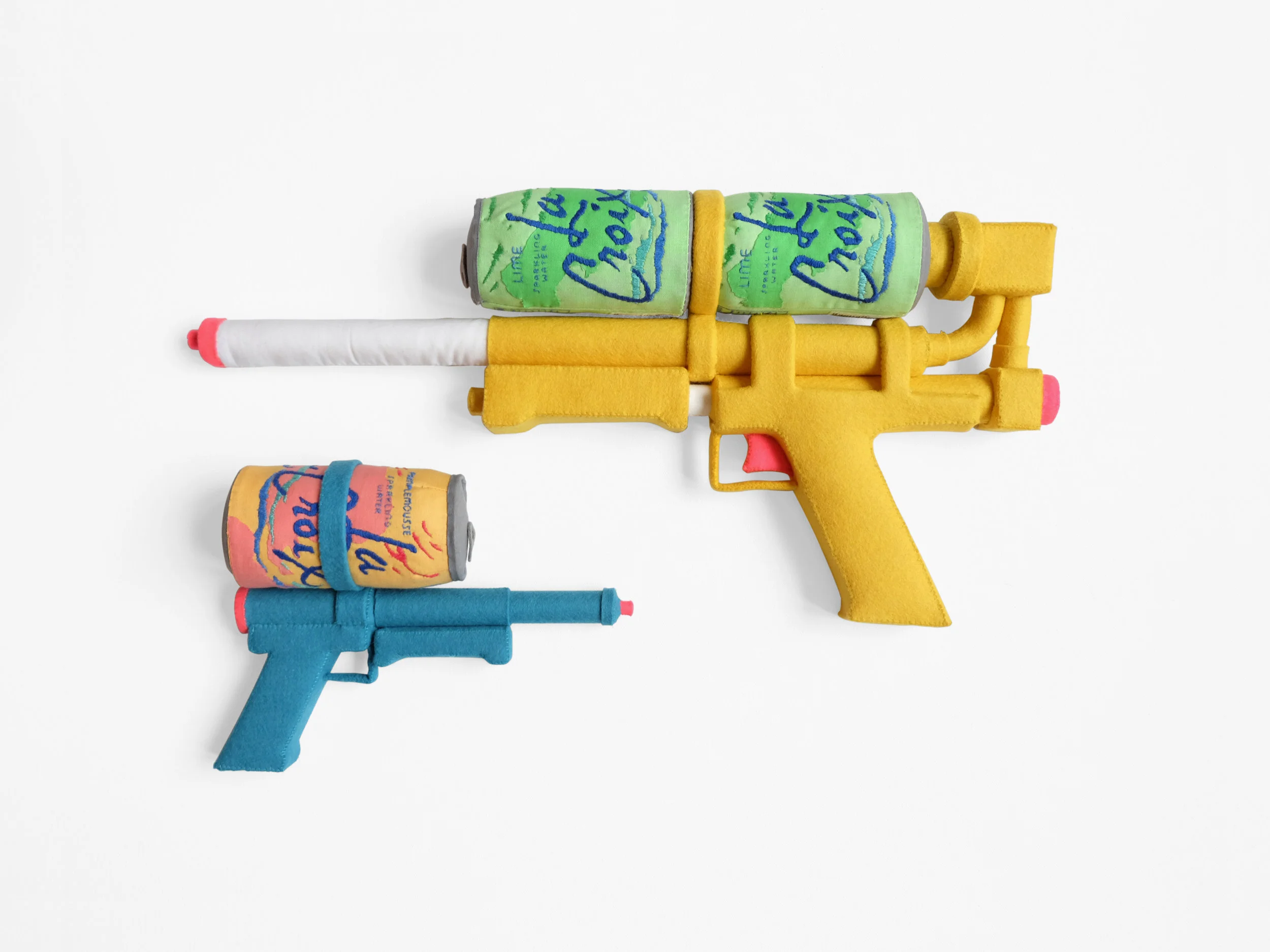 Mimi O Chun Sparkling Soakers Foam, wood, felt, cotton cloth, embroidery floss 19 x 9 x 2.5 in; 9.5 x 7 x 2.5 in 2018