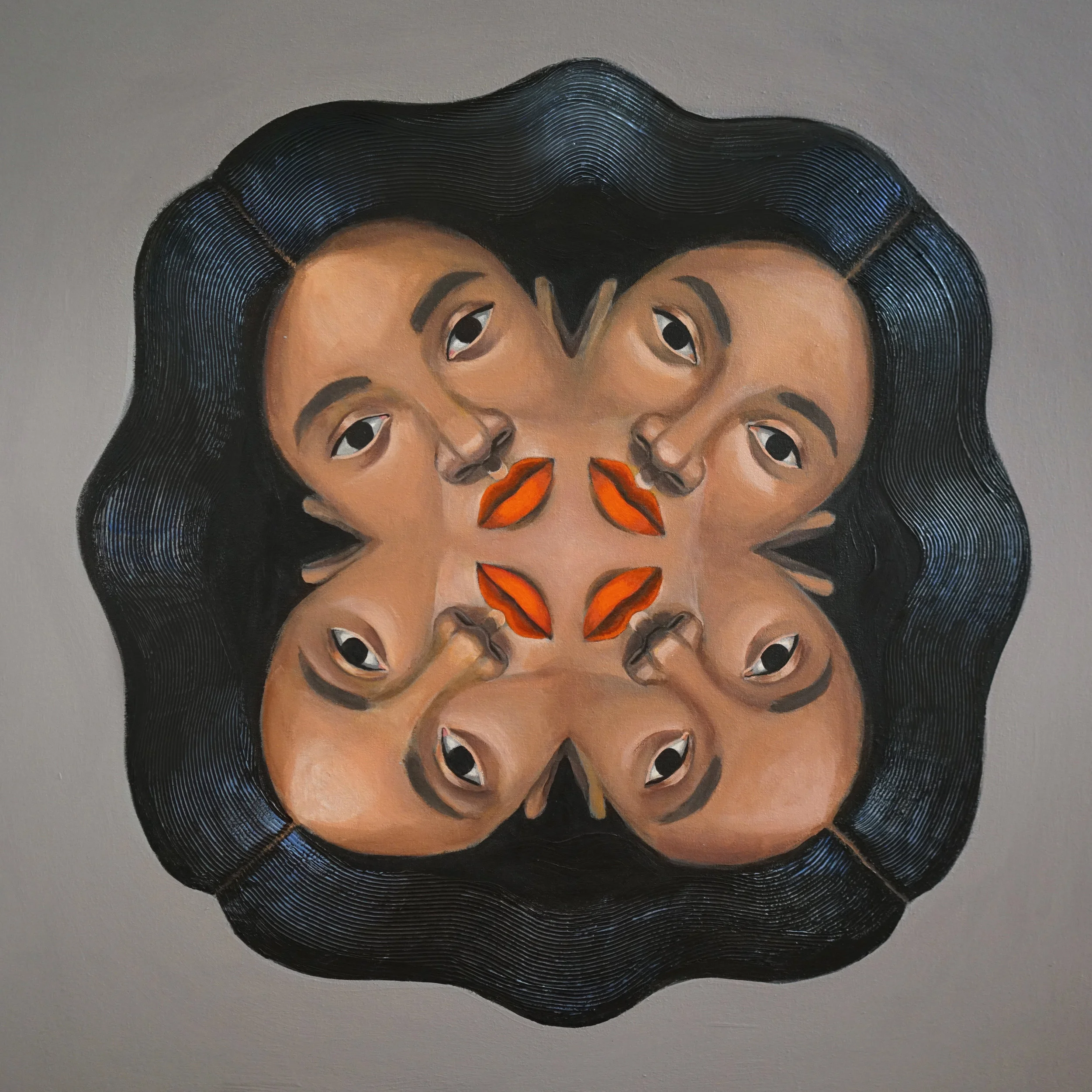 Shyama Golden Fission Acrylic on canvas 3 x 3 ft 2018
