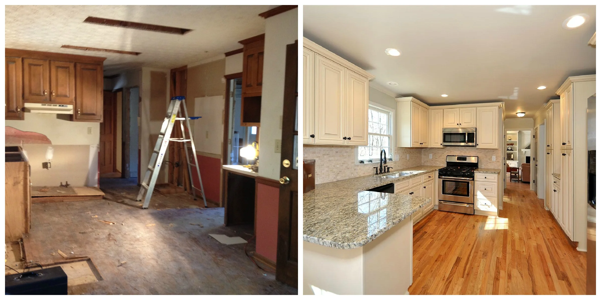 Kitchen before and after