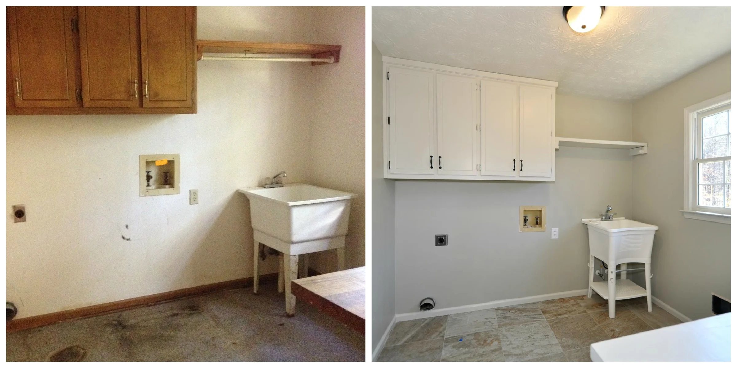 Laundry before and after