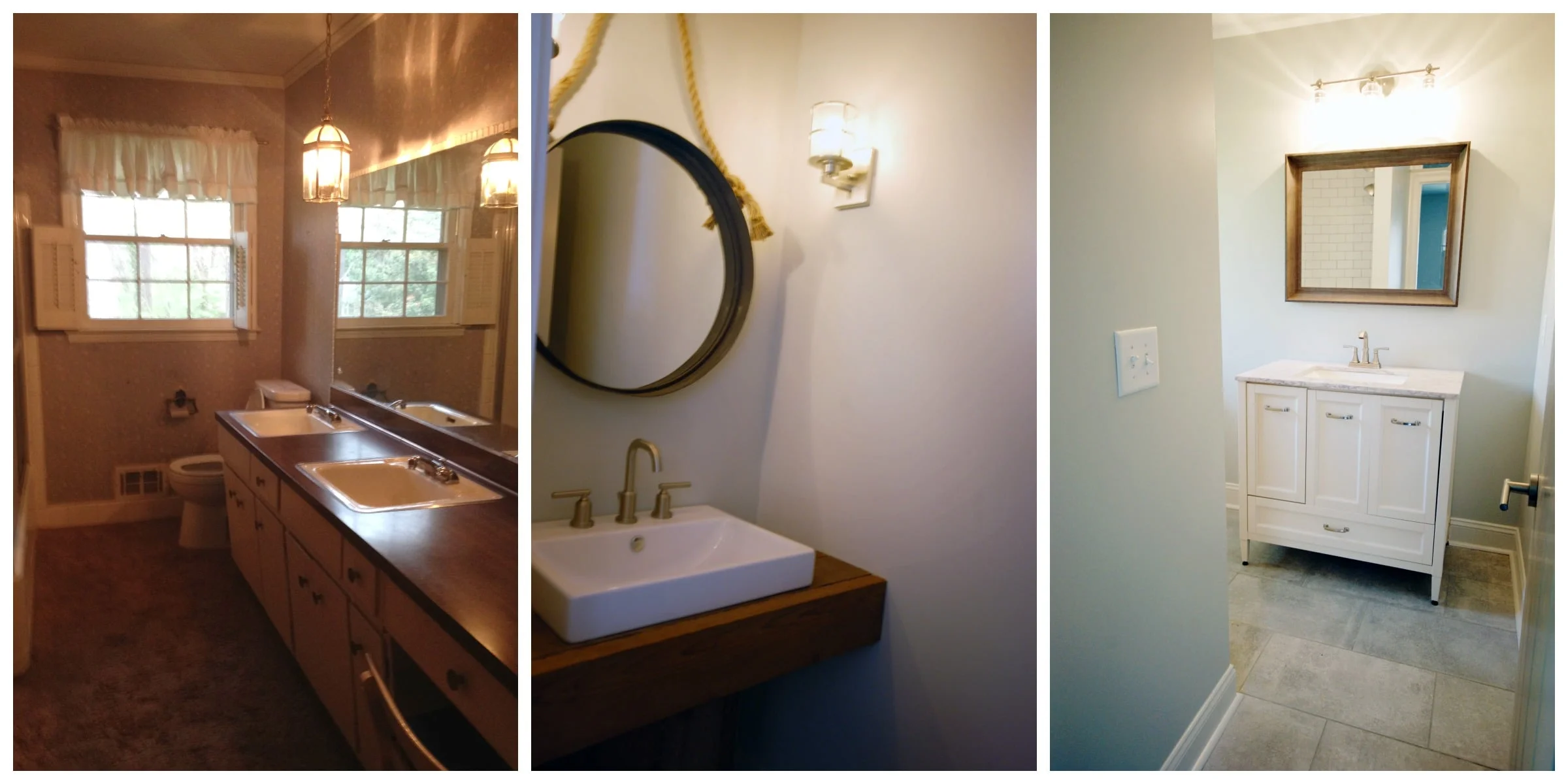 Bathroom before and after