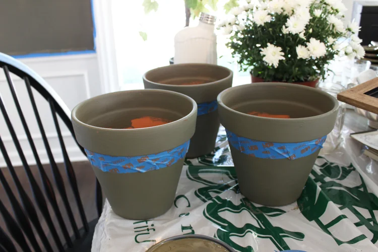 Fall Centerpiece Idea: Pretty White Mums in DIY Painted Pots — The Fat