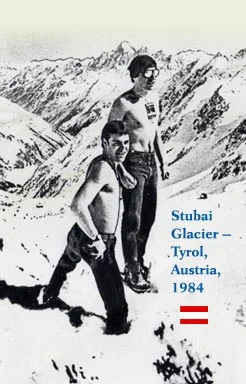 Todd Honold and a fellow Glee Clubber on the 1984 International Tour.