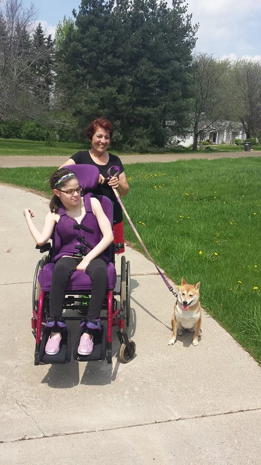 Sofia, Grandma and Hana (family pet)