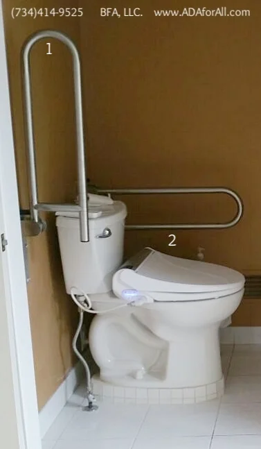 1. Flip Grab bar, 2. Bidet toilet seat