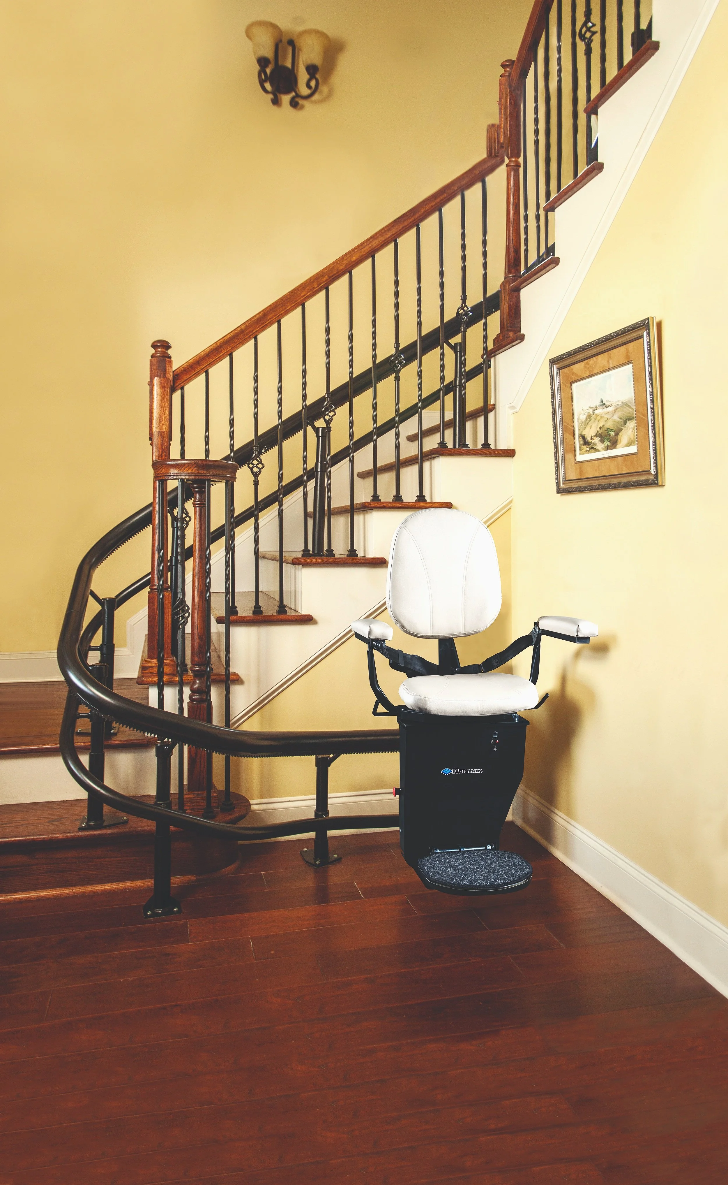 urved stair lift installation for aging in place in Southeast Michigan